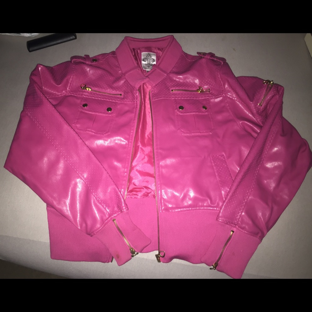Raw Blue Faux Leather Jacket